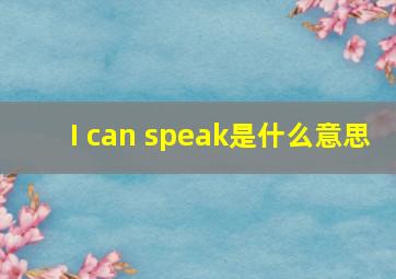 I can speak是什么意思